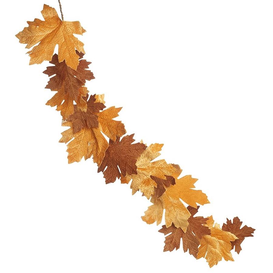 1.5m Large Leaf Oraneg Autumn Garland